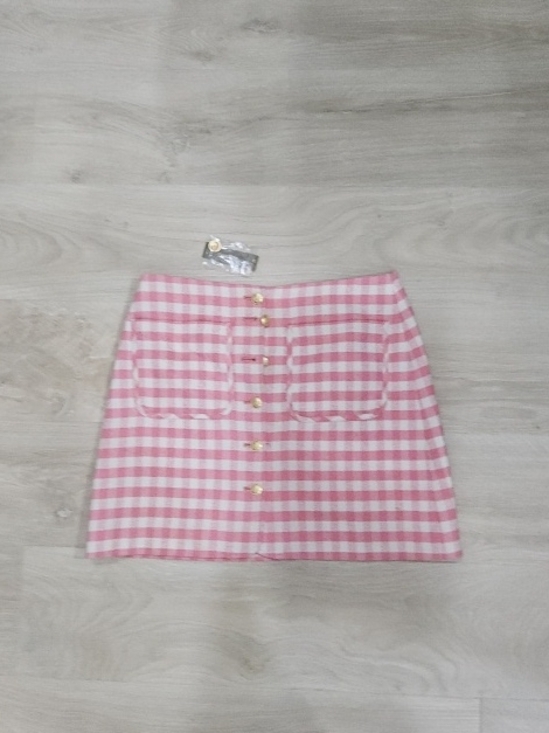 J. Crew Dresses & Skirts - J. Crew Pink and White Gingham Button-Front Mini Skirt